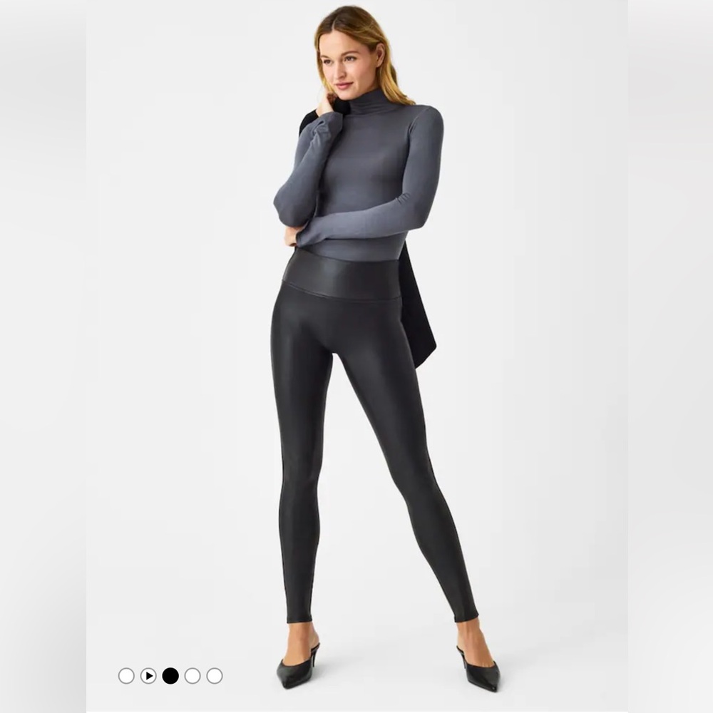 SPANX Black Faux Leather Leggings